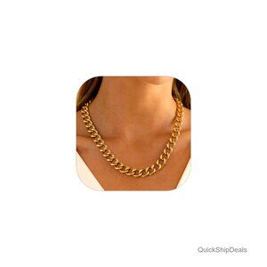 Chunky Gold Cuban Link Chain Necklace 12/16/20mm Width Stainless Steel Choker